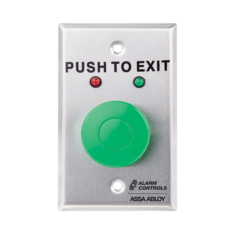 Illuminated Green Push-to-Exit Button